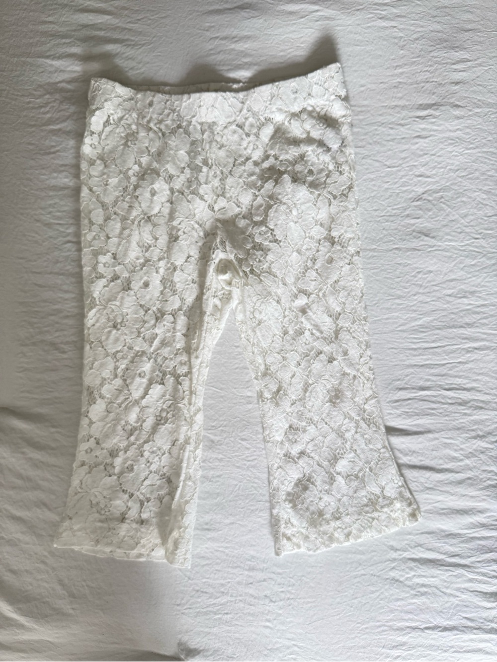 Free People White Lace Capris